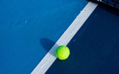 a tennis ball on a court